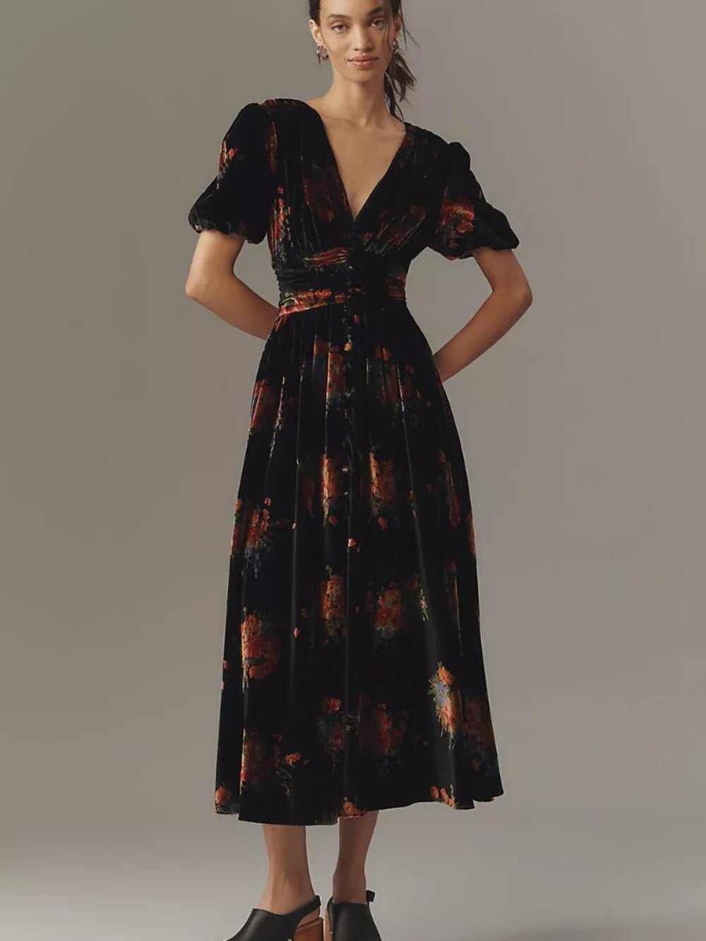 Anthropologie Katerina Button-Front Dress: Velvet Edition XS new with tag nwt